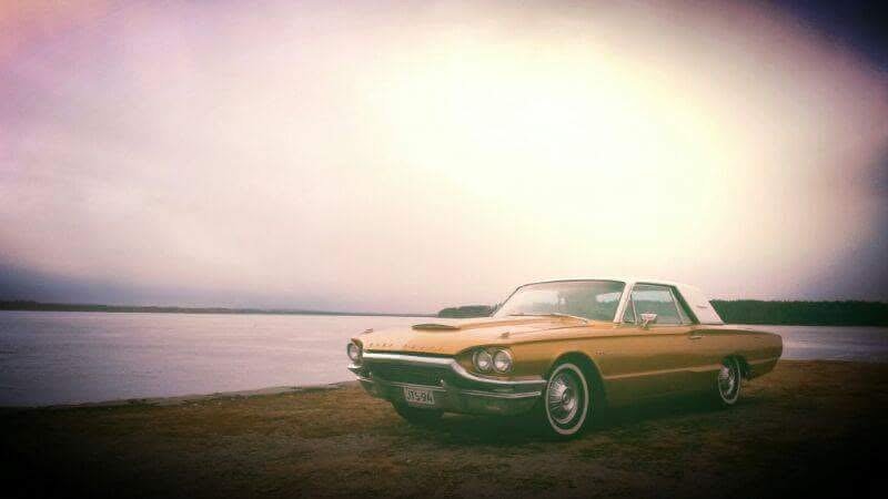 Classic gold Mercedes-Benz SL convertible at sunset – Wicked Street Customs
